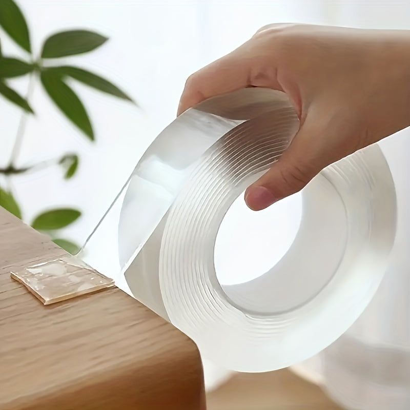 1pc Transparent Nano Tape: Reusable, Washable, Double-Sided Adhesive For Removable Universal Disks Glue, Kitchen Accessories