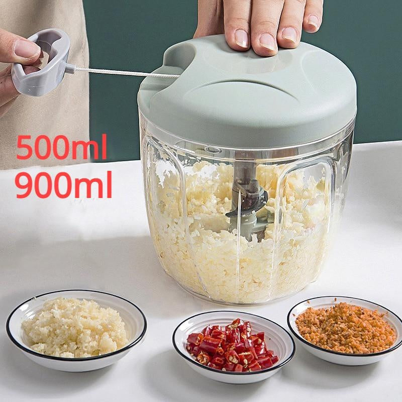 1pc, Vegetable Cutter, Multifunctional Garlic Masher, Vegetable Chopper, Creative Fruit Crusher, Meat Masher, Manual Food Chopper, Kitchen Stuff, Kitchen Gadgets, 500/900ML