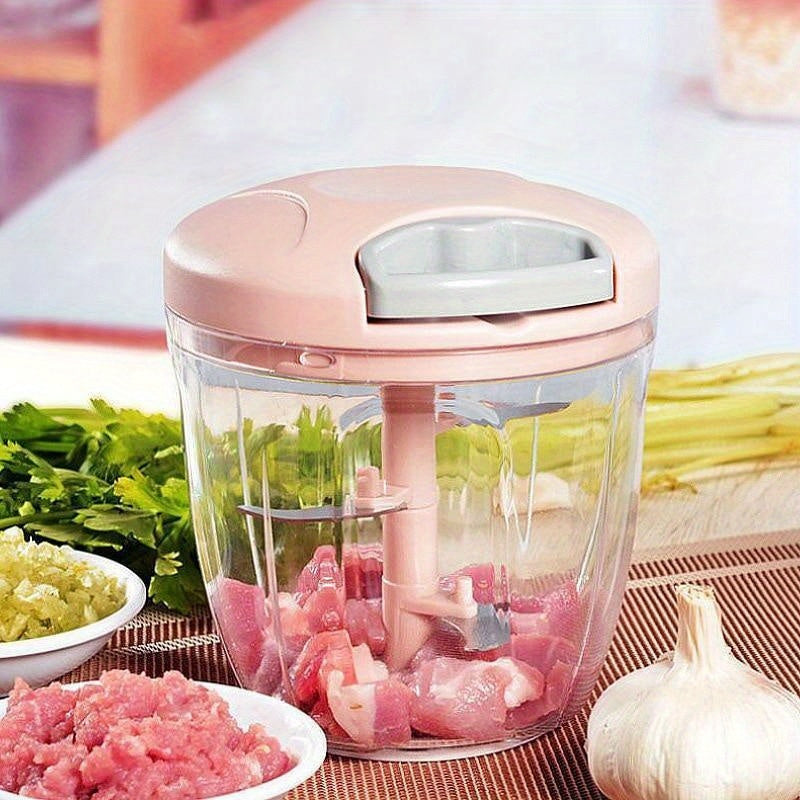 1pc, Vegetable Cutter, Multifunctional Garlic Masher, Vegetable Chopper, Creative Fruit Crusher, Meat Masher, Manual Food Chopper, Kitchen Stuff, Kitchen Gadgets, 500/900ML