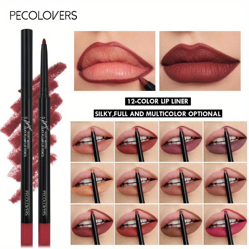 Lips Velvet Fog Surface Matte Lip Liner Pencil Waterproof Long Lasting Lipstick Natural Outline Lips Non-fading Stereo Lip Liner Pencil Contour Line Makeup Lipliner Pen