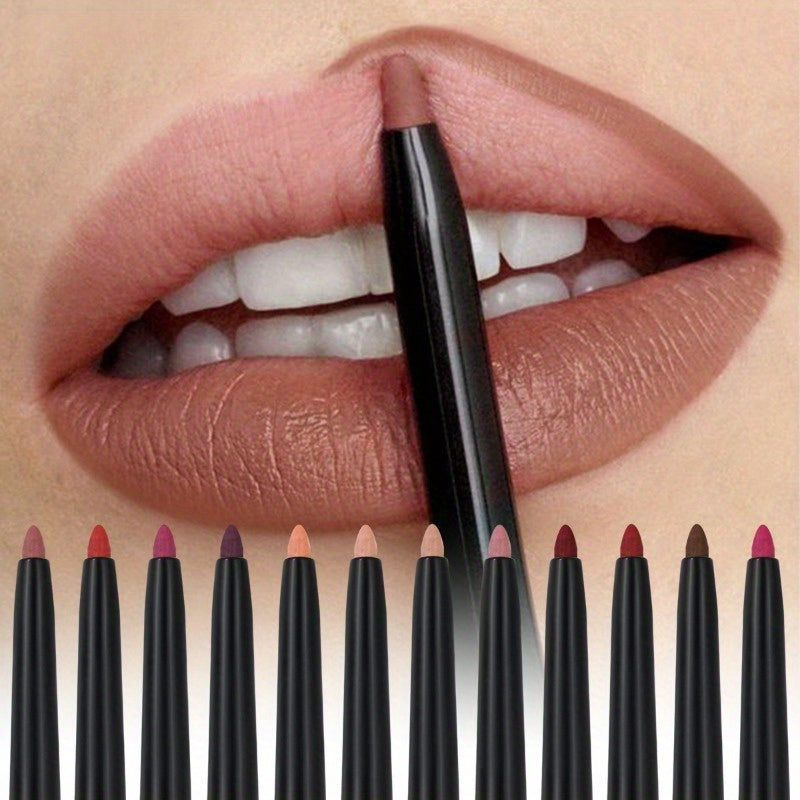 Lips Velvet Fog Surface Matte Lip Liner Pencil Waterproof Long Lasting Lipstick Natural Outline Lips Non-fading Stereo Lip Liner Pencil Contour Line Makeup Lipliner Pen