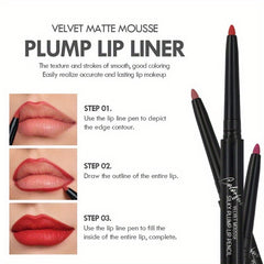 Lips Velvet Fog Surface Matte Lip Liner Pencil Waterproof Long Lasting Lipstick Natural Outline Lips Non-fading Stereo Lip Liner Pencil Contour Line Makeup Lipliner Pen