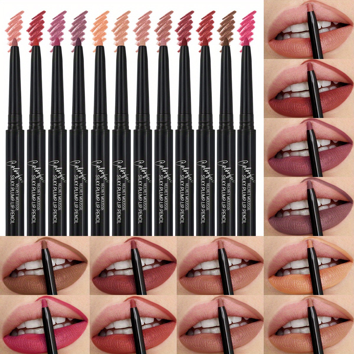 Lips Velvet Fog Surface Matte Lip Liner Pencil Waterproof Long Lasting Lipstick Natural Outline Lips Non-fading Stereo Lip Liner Pencil Contour Line Makeup Lipliner Pen