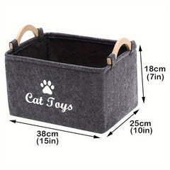 Collapsible Pet Toy Storage Basket - Perfect For Cats & Dogs! - Kerala Elegance