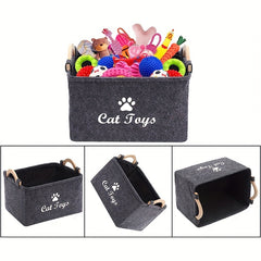 Collapsible Pet Toy Storage Basket - Perfect For Cats & Dogs! - Kerala Elegance