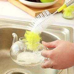 1pc Round Bendable Bottle Brush, Feeding Bottle Brush, Cleaning Brush, Bottle Sponge Brush, Rotating Bottle Cleaning Tool