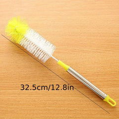 1pc Round Bendable Bottle Brush, Feeding Bottle Brush, Cleaning Brush, Bottle Sponge Brush, Rotating Bottle Cleaning Tool