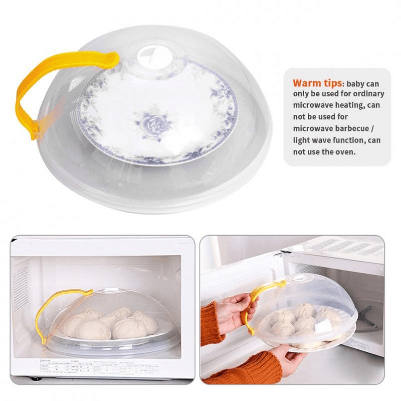 1pc Microwave Splash Cover, Transparent Microwave Oven Food Cover, Reusable Airtight Food Cover, Kitchen Heat Resistant Lid