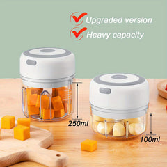 Compact Usb Rechargeable Garlic & Ginger Grinder - Durable Mini Electric Chopper For Vegetables, Fruits & Meat - Perfect Kitchen Gadget