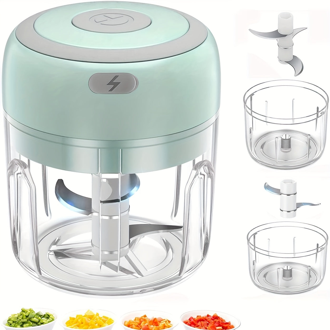 Compact Usb Rechargeable Garlic & Ginger Grinder - Durable Mini Electric Chopper For Vegetables, Fruits & Meat - Perfect Kitchen Gadget