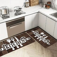 1pc Non-Slip Cutlery Graphic Kitchen Rug - Dirt Resistant, Waterproof, Machine Washable, Soft And Comfortable - Perfect For Living Room And Bedroom - 49.78x79.76 Cm