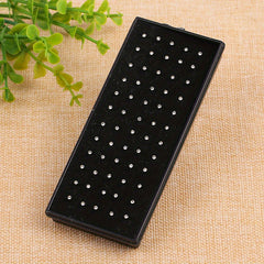 60pcs Inlaid Shiny Zircon Nose Stud Nail Ring Set Silver Plated Stainless Steel Body Piercing Jewelry Set