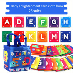 26pcs/set, Educational Card Cloth Books, Washable Animal Letter Number Storage Bag Set, Great Christmas Halloween Thanksgiving Day Gift, New Year's Gift, Valentine's Day Gift