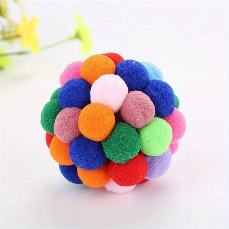 1pc Pet Cat Toy Colorful Lovely Bell Bouncy Ball, Interactive Toy For Pet Fun And Entertainment - Kerala Elegance