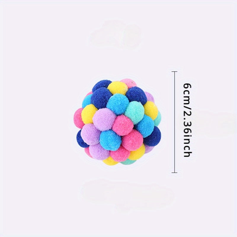 1pc Pet Cat Toy Colorful Lovely Bell Bouncy Ball, Interactive Toy For Pet Fun And Entertainment - Kerala Elegance