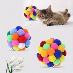 1pc Pet Cat Toy Colorful Lovely Bell Bouncy Ball, Interactive Toy For Pet Fun And Entertainment - Kerala Elegance