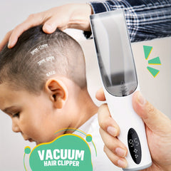 Hair Clipper With Vacuum, Hair Trimmer Set, Rechargeable Cordless Hair Cutting Kit, With Safe Ceramic Blade & Power Display