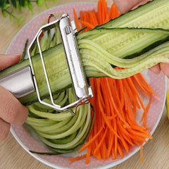 1pc, 2 In 1 Stainless Steel Vegetable Peeler, Julienne Cutter, Slicer, Shredder, Scraper, Fruit, Potatoes, Carrot, Cucumber, Kitchen, Home Staple, Housewarming Gift