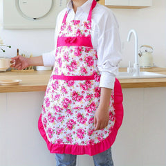 Versatile Floral Apron With Pockets - Adjustable, Breathable & Waterproof For Cooking, Baking, Gardening & More