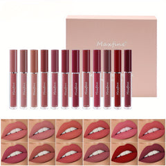 6pcs/set Of Long-Lasting Matte Lip Gloss, Gift Box Included, Non-Stick, Transfer-proof, Water-resistant Liquid Lipstick, Assorted Colors, 24-Hour Wear Beauty Lip Makeup, Ideal Gifts For Women