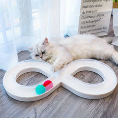 Interactive Cat Turntable Track - Durable Plastic Toy For Indoor Cats & Kittens, Self-Entertainment Play Plate - Kerala Elegance