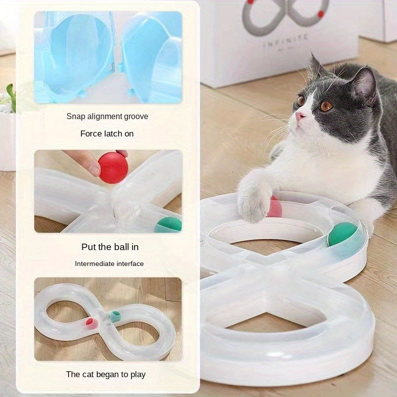 Interactive Cat Turntable Track - Durable Plastic Toy For Indoor Cats & Kittens, Self-Entertainment Play Plate - Kerala Elegance