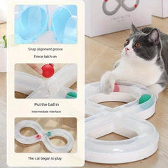 Interactive Cat Turntable Track - Durable Plastic Toy For Indoor Cats & Kittens, Self-Entertainment Play Plate - Kerala Elegance