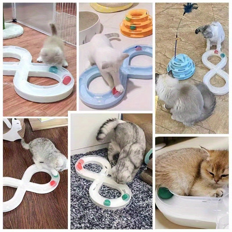 Interactive Cat Turntable Track - Durable Plastic Toy For Indoor Cats & Kittens, Self-Entertainment Play Plate - Kerala Elegance