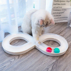 Interactive Cat Turntable Track - Durable Plastic Toy For Indoor Cats & Kittens, Self-Entertainment Play Plate - Kerala Elegance