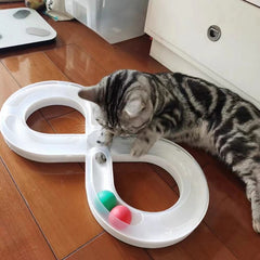 Interactive Cat Turntable Track - Durable Plastic Toy For Indoor Cats & Kittens, Self-Entertainment Play Plate - Kerala Elegance