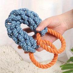 Durable Cotton Blend Dog Chew Toy With Double-Sided Handle - Braided Rope Knot For All Breeds | Teeth Cleaning & Play Dog Toys For Aggressive Chewers Tough Dog Toys For Aggressive Chewers - Kerala Elegance