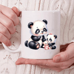 1pc 11oz Panda Mother And Little Panda Pattern Water Cup, Creative Ceramic Cup Souvenir, Coffee Mug For Mother Father, Valentine's Day Birthday Holiday Mother's Day Father's Day Gifts