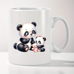 1pc 11oz Panda Mother And Little Panda Pattern Water Cup, Creative Ceramic Cup Souvenir, Coffee Mug For Mother Father, Valentine's Day Birthday Holiday Mother's Day Father's Day Gifts