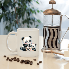 1pc 11oz Panda Mother And Little Panda Pattern Water Cup, Creative Ceramic Cup Souvenir, Coffee Mug For Mother Father, Valentine's Day Birthday Holiday Mother's Day Father's Day Gifts