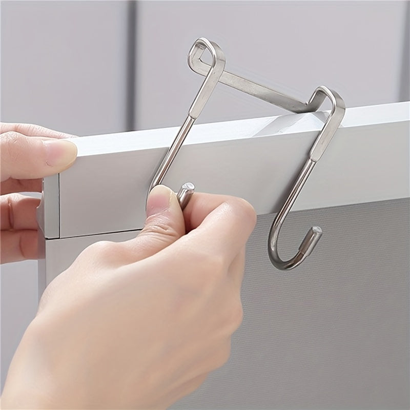 Versatile Stainless Steel Double S Hook - Rust-Resistant, Easy Install For Kitchen, Bathroom & Bedroom Organization