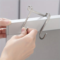 Versatile Stainless Steel Double S Hook - Rust-Resistant, Easy Install For Kitchen, Bathroom & Bedroom Organization