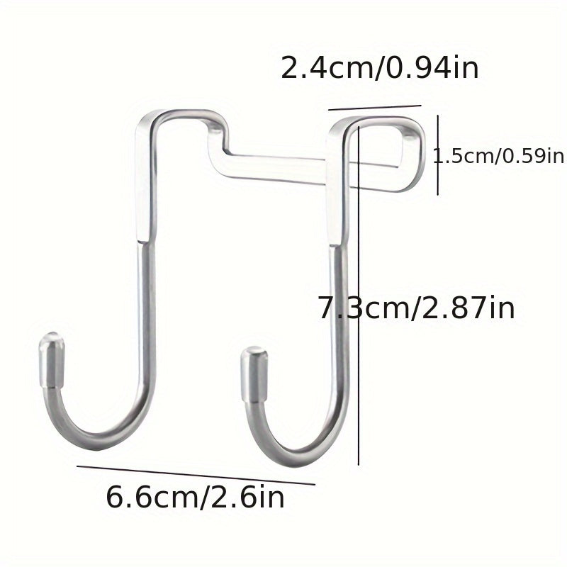 Versatile Stainless Steel Double S Hook - Rust-Resistant, Easy Install For Kitchen, Bathroom & Bedroom Organization