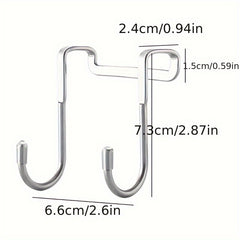 Versatile Stainless Steel Double S Hook - Rust-Resistant, Easy Install For Kitchen, Bathroom & Bedroom Organization