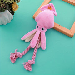 Durable Octopus-Shaped Dog Toy With Squeaker - Bite-Resistant Cotton Rope For Teeth Cleaning, Interactive Play & Happiness - Kerala Elegance