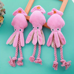 Durable Octopus-Shaped Dog Toy With Squeaker - Bite-Resistant Cotton Rope For Teeth Cleaning, Interactive Play & Happiness - Kerala Elegance