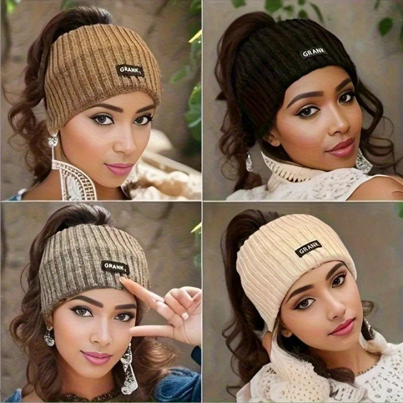 Elegant/Cute Knitted Headband for Women - Winter Warm Ear Warmer, Solid Color Cotton Braided Hairband, Fashion Accessory, Single Pack