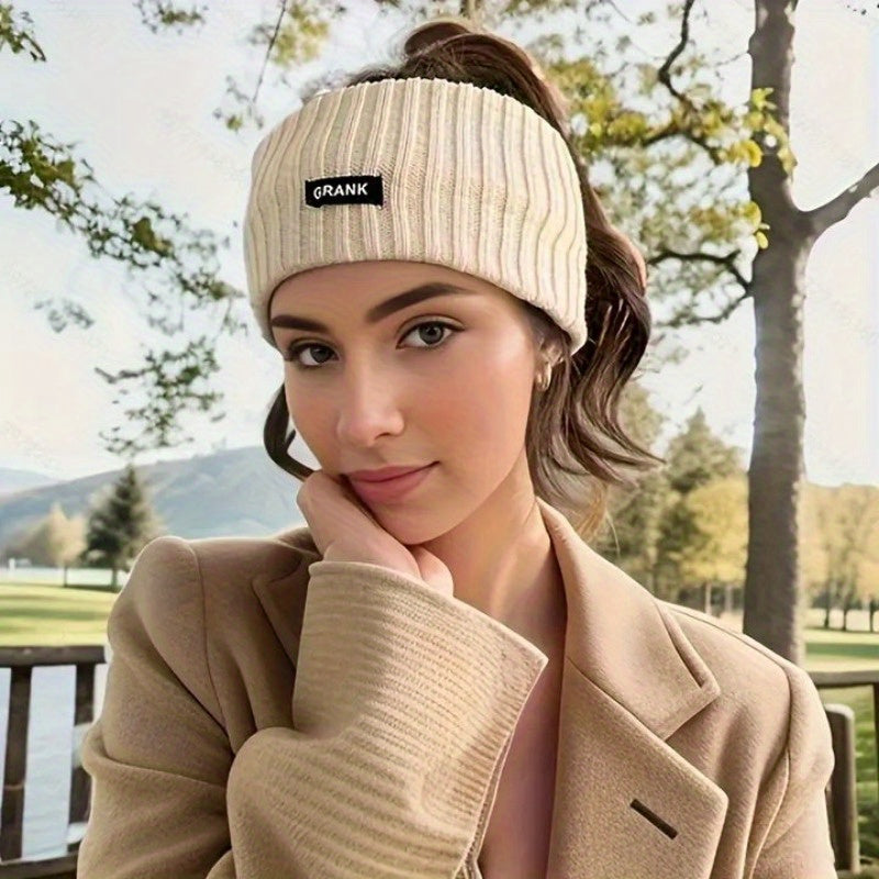 Elegant/Cute Knitted Headband for Women - Winter Warm Ear Warmer, Solid Color Cotton Braided Hairband, Fashion Accessory, Single Pack