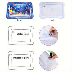 1pc Inflatable Play Mat Water Mat Tummy Time Water Mat, Perfect Crawl Pad