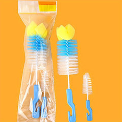 2pcs/set Baby Bottle Cleaning Brushes Set Bottle Brushes Nipple Brush Random Color