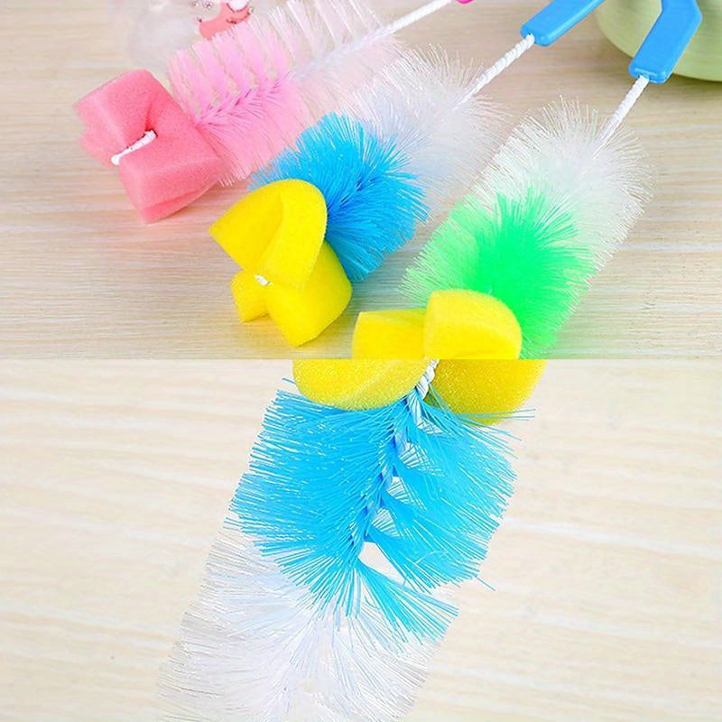 2pcs/set Baby Bottle Cleaning Brushes Set Bottle Brushes Nipple Brush Random Color