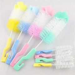 2pcs/set Baby Bottle Cleaning Brushes Set Bottle Brushes Nipple Brush Random Color