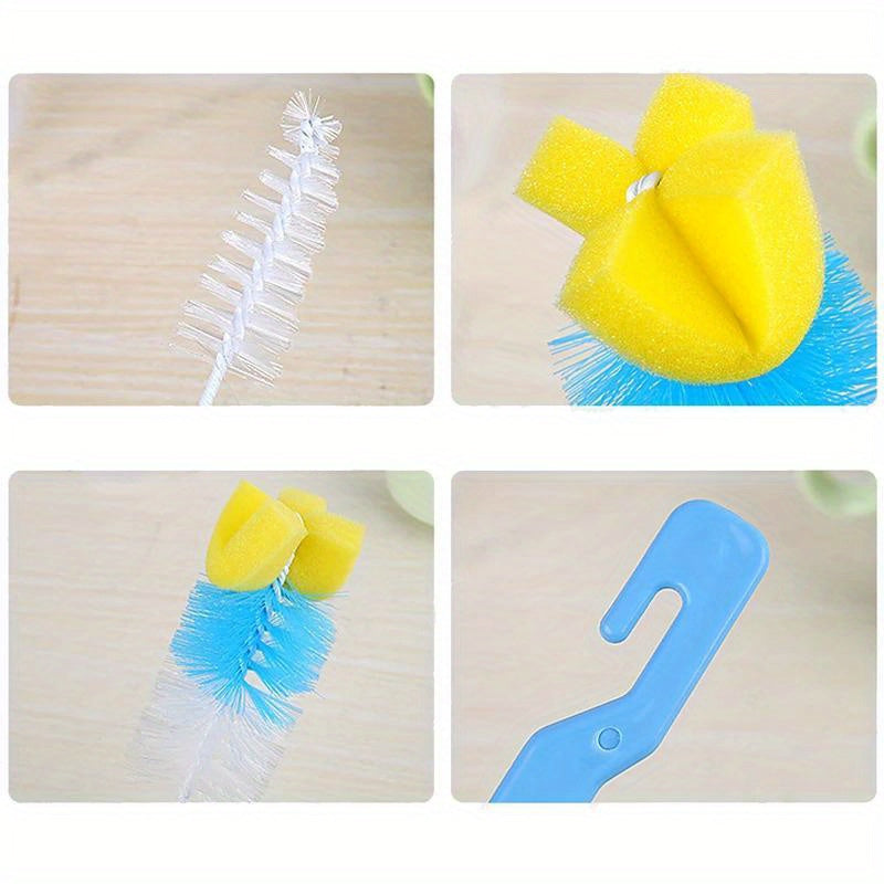 2pcs/set Baby Bottle Cleaning Brushes Set Bottle Brushes Nipple Brush Random Color