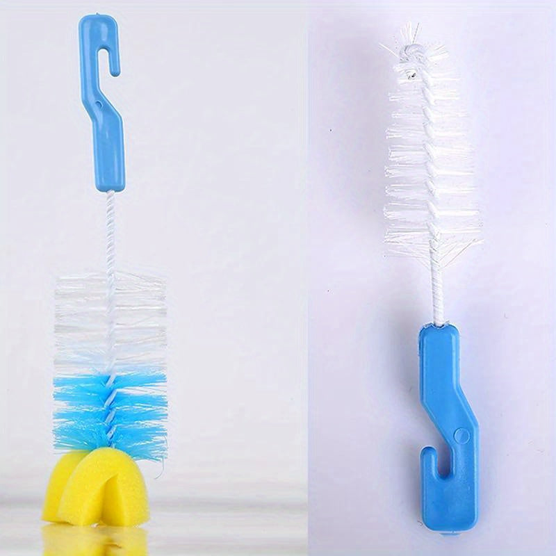 2pcs/set Baby Bottle Cleaning Brushes Set Bottle Brushes Nipple Brush Random Color