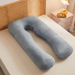 Ultra-Soft Crystal Velvet Maternity Pillow - Detachable & Washable, U-Shaped Side Support For Comfortable Sleep