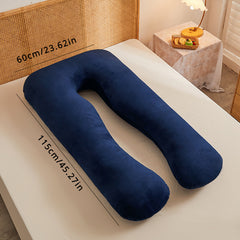 Ultra-Soft Crystal Velvet Maternity Pillow - Detachable & Washable, U-Shaped Side Support For Comfortable Sleep